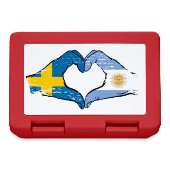 Sweden Argentina flag hands heart shape used - Lunchbox - red - Front