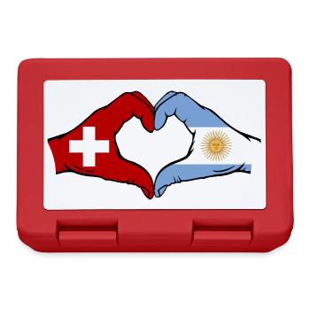 Switzerland Argentina Flag Hands Heart Shape - Lunchbox - red - Front