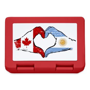Canada Argentine drapeau mains forme de coeur utilisé - Boîte à goûter - rouge - Devant