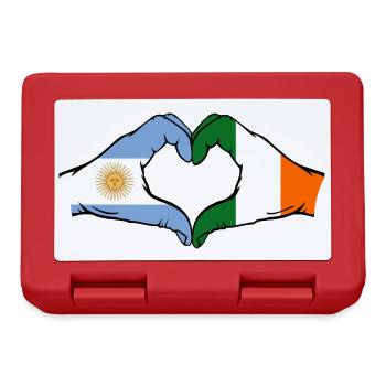 Argentine Irlande Drapeau Mains Coeur Forme - Boîte à goûter - rouge - Devant