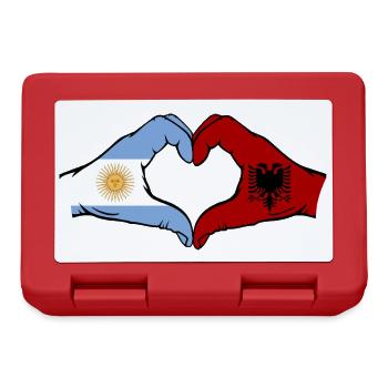Argentinien Albanien Flagge Hände Herzform - Brotdose - Rot - Vorne