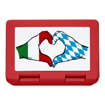 Italy Bavaria Flag Hands Heart Shape - Lunchbox - red - Front