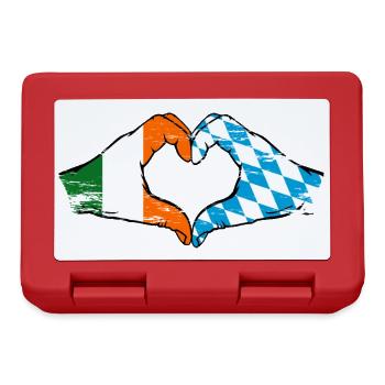 Irland Bayern Flagge Hände Herzform used - Brotdose - Rot - Vorne