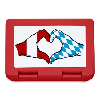 Peru Bavaria Flag Hands Heart Shape - Lunchbox - red - Front
