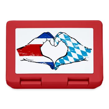 Costa Rica Bavière drapeau mains coeur utilisé - Boîte à goûter - rouge - Devant