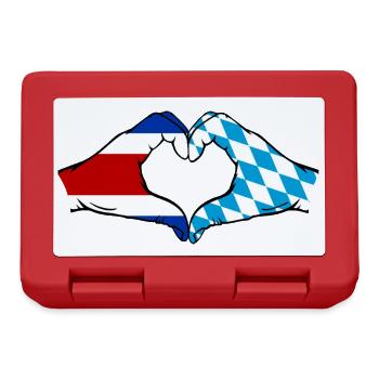 Costa Rica Bavaria Flag Hands Heart Shape - Lunchbox - red - Front