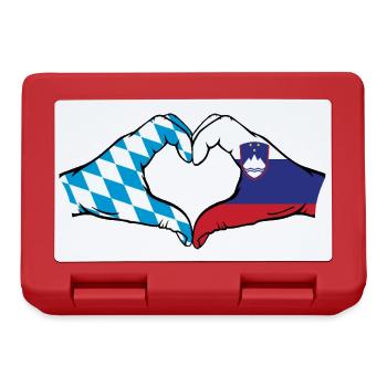 Bavière, Slovénie, Drapeau, Mains, Forme de coeur - Boîte à goûter - rouge - Devant