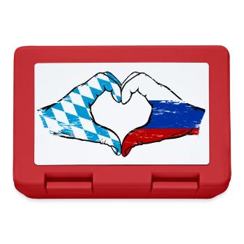 Bavière, Russie, Drapeau, Mains, Forme de coeur Utilisé - Boîte à goûter - rouge - Devant