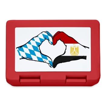 Bavaria Egypt Flag Hands Heart Shape - Lunchbox - red - Front