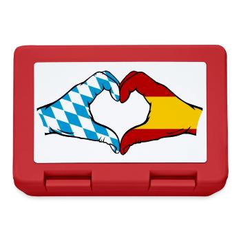 Bavière, Espagne, Drapeau, Aiguilles, Coeur - Boîte à goûter - rouge - Devant