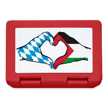 Bavière, Palestine, Drapeau, Aiguilles, Forme de coeur - Boîte à goûter - rouge - Devant