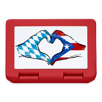 Bavière, Costa Rica, drapeau, aiguilles, forme de coeur utilisé - Boîte à goûter - rouge - Devant