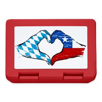 Bavière, Chili, drapeau, aiguilles, forme de coeur utilisé - Boîte à goûter - rouge - Devant
