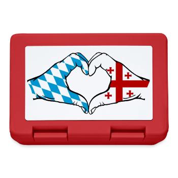 Bavière, Géorgie, Drapeau, Aiguilles, Forme de coeur - Boîte à goûter - rouge - Devant