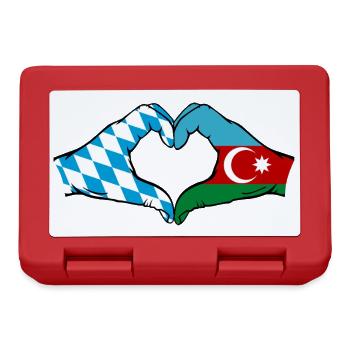 Bavaria Azerbaijan Flag Hands Heart Shape - Lunchbox - red - Front