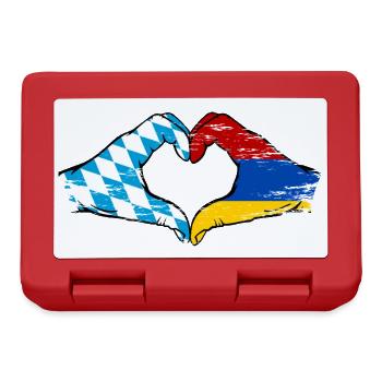 Bavière, Arménie, Drapeau, Mains, Coeur - Boîte à goûter - rouge - Devant