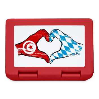 Tunisia Bavaria Flag Hands Heart Shape Used - Lunchbox - red - Front