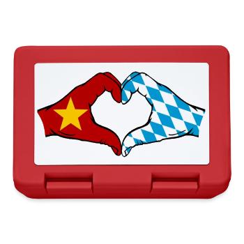 Vietnam Bavière Drapeau Mains Coeur Forme - Boîte à goûter - rouge - Devant