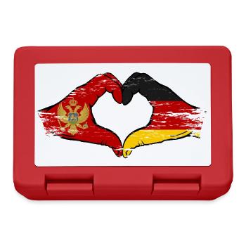 Montenegro Germany Flag Hands Heart Shape Used - Lunchbox - red - Front