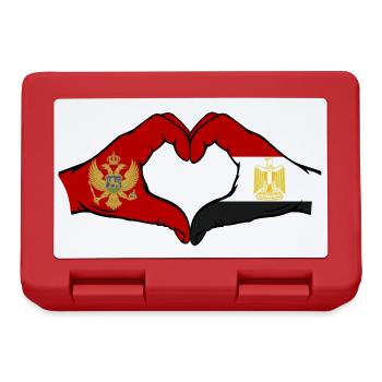 Montenegro Egypt Flag Hands Heart Shape - Lunchbox - red - Front