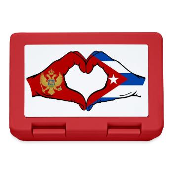 Montenegro Kuba Flagge Hände Herzform - Brotdose - Rot - Vorne