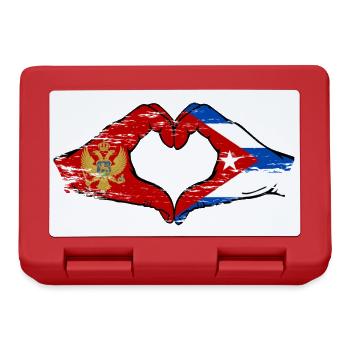 Montenegro Cuba Flag Hands Heart Shape Used - Lunchbox - red - Front