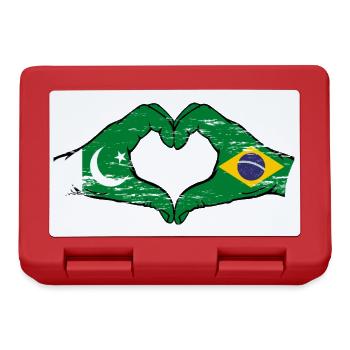 Pakistan Brésil drapeau mains forme de coeur utilisé - Boîte à goûter - rouge - Devant