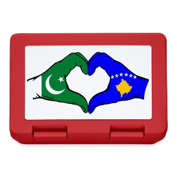 Pakistan Kosovo drapeau mains coeur forme - Boîte à goûter - rouge - Devant