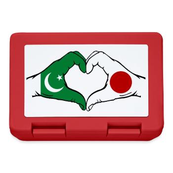 Pakistan Japon Drapeau Mains Coeur Forme - Boîte à goûter - rouge - Devant