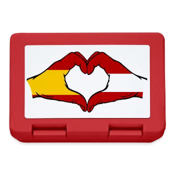 Spain Austria Flag Hands Heart Shape - Lunchbox - red - Front
