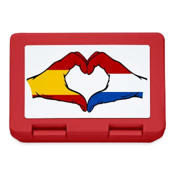Spanien Holland Flagge Hände Herzform - Brotdose - Rot - Vorne