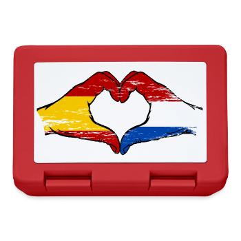 Espagne Hollande drapeau mains coeur forme utilisé - Boîte à goûter - rouge - Devant