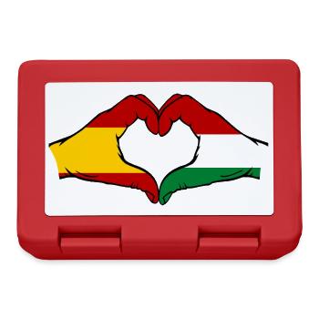 Spain Hungary Flag Hands Heart Shape - Lunchbox - red - Front