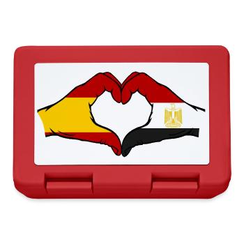 Spain Egypt Flag Hands Heart Shape - Lunchbox - red - Front