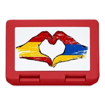 Spanien Armenien Flagge Hände Herzform used - Brotdose - Rot - Vorne