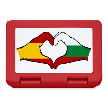 Spain Bulgaria Flag Hands Heart Shape - Lunchbox - red - Front