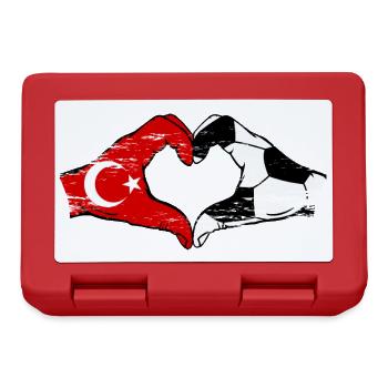 Turquie Football Drapeau Mains Coeur Forme Utilisé - Boîte à goûter - rouge - Devant