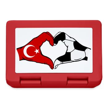 Turquie Football Drapeau Mains Coeur Forme - Boîte à goûter - rouge - Devant