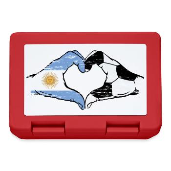 Argentina Football Flag Hands Heart Shape use - Lunchbox - red - Front