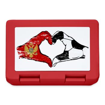 Monténégro football drapeau mains forme coeur utilisé - Boîte à goûter - rouge - Devant