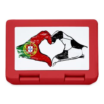 Portugal Football Drapeau Mains Coeur Forme Utilisé - Boîte à goûter - rouge - Devant