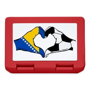 Bosnia Football Flag Hands Heart Shape - Lunchbox - red - Front
