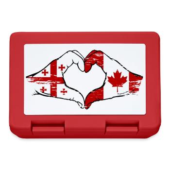 Géorgie Canada drapeau mains forme coeur utilisé - Boîte à goûter - rouge - Devant