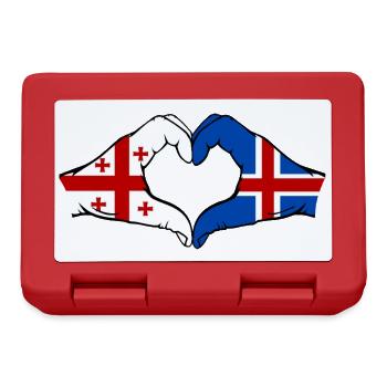 Géorgie Islande Drapeau Mains Coeur Forme - Boîte à goûter - rouge - Devant