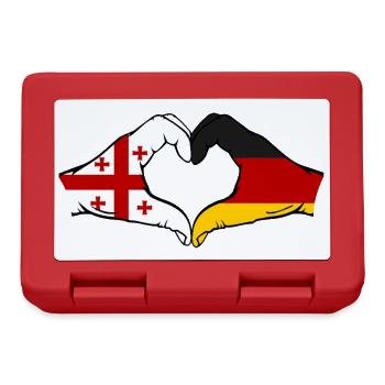 Georgien Deutschland Flagge Haende Herzform - Brotdose - Rot - Vorne