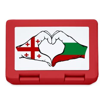 Géorgie Bulgarie Drapeau main coeur forme - Boîte à goûter - rouge - Devant