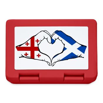 Georgien Schottland Flagge Haende Herzform - Brotdose - Rot - Vorne