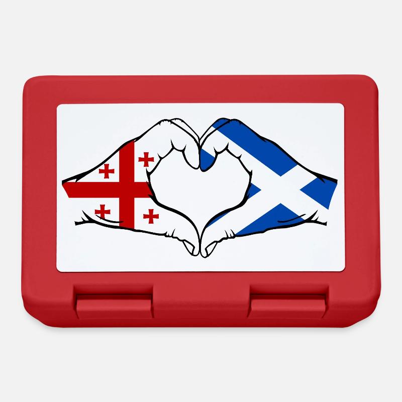 Géorgie Ecosse Drapeau Mains Coeur Forme - Boîte à goûter - rouge