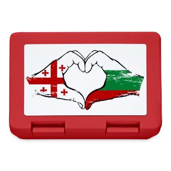 Géorgie Bulgarie Drapeau Mains Coeur Forme Utilisé - Boîte à goûter - rouge - Devant