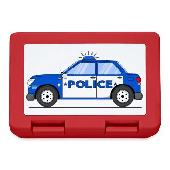 Police Blue and White - Lunchbox - red - Front
